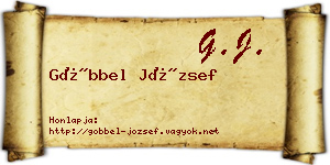 Göbbel József névjegykártya